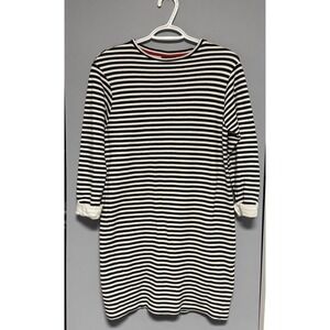 Topshop‎ Women's  Black And White Striped Shift Dress Size 4 Preppy Casual